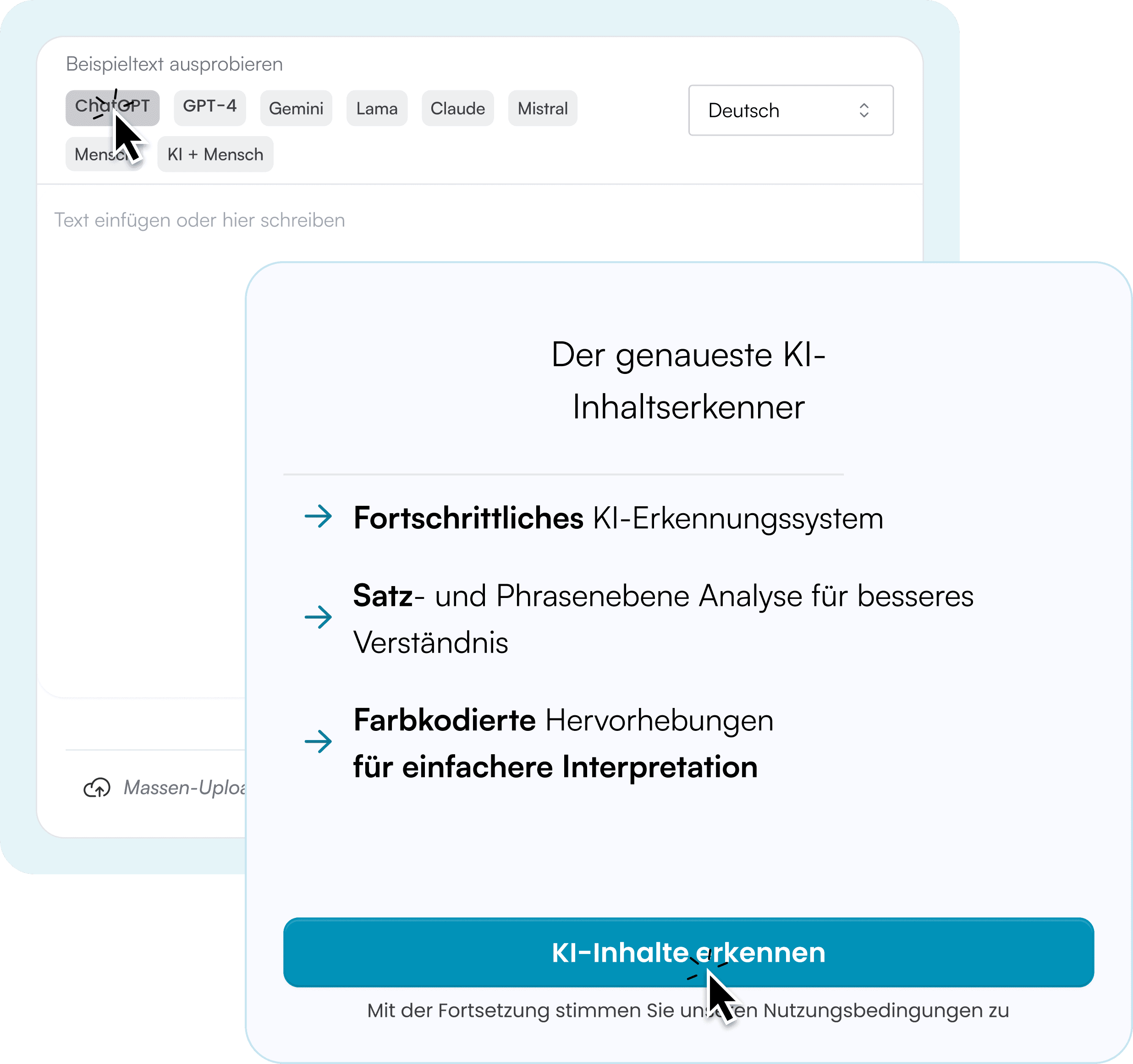 1. Fügen Sie Ihren Text ein oder laden Sie ihn hoch.