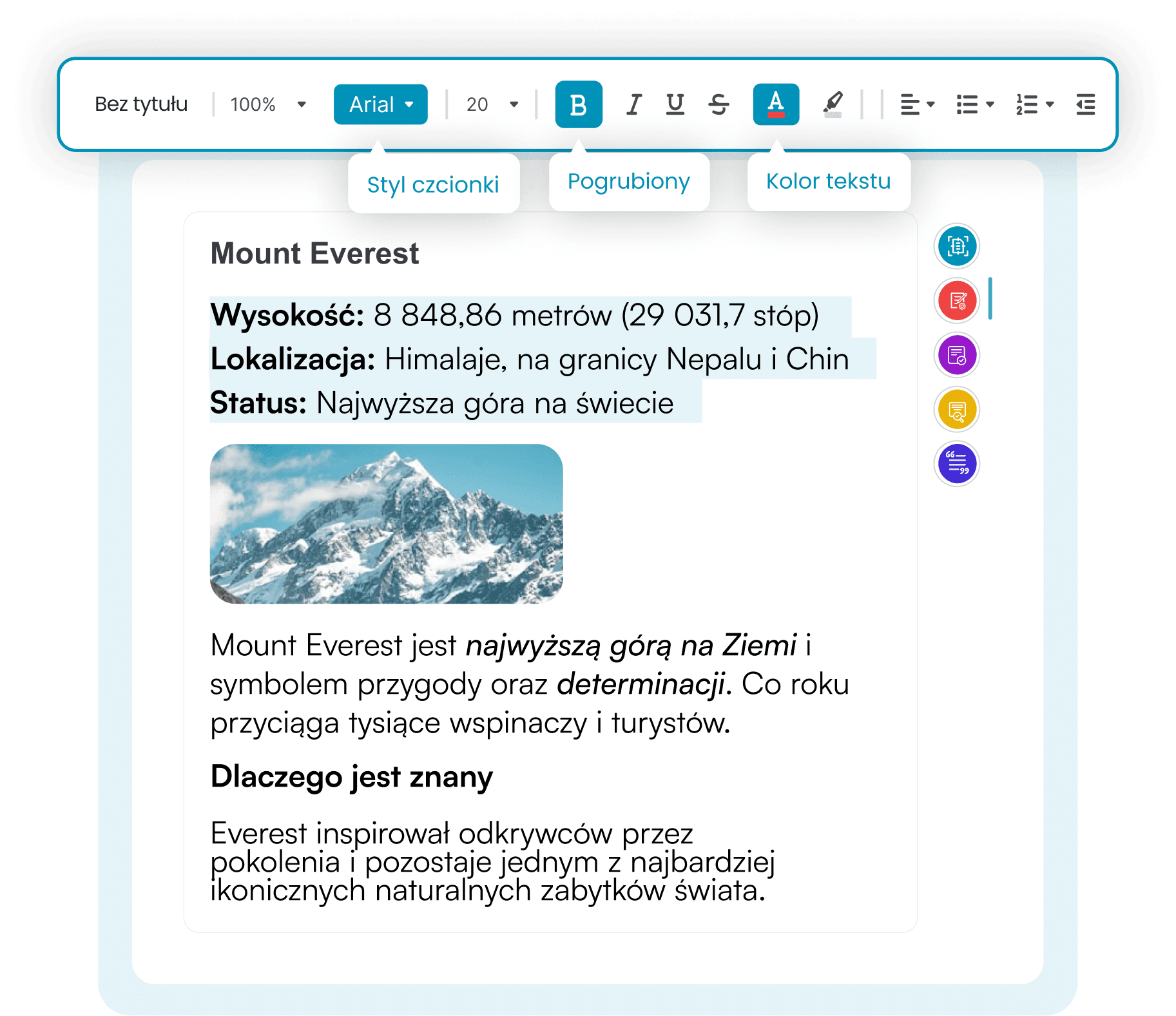 Prawdziwy edytor, nie tylko pole tekstowe