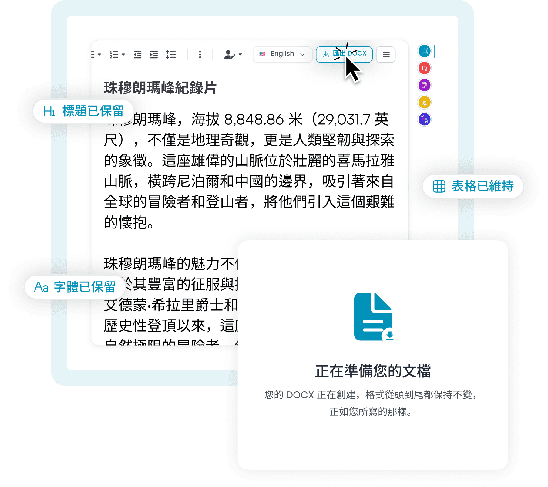 5. 保留格式