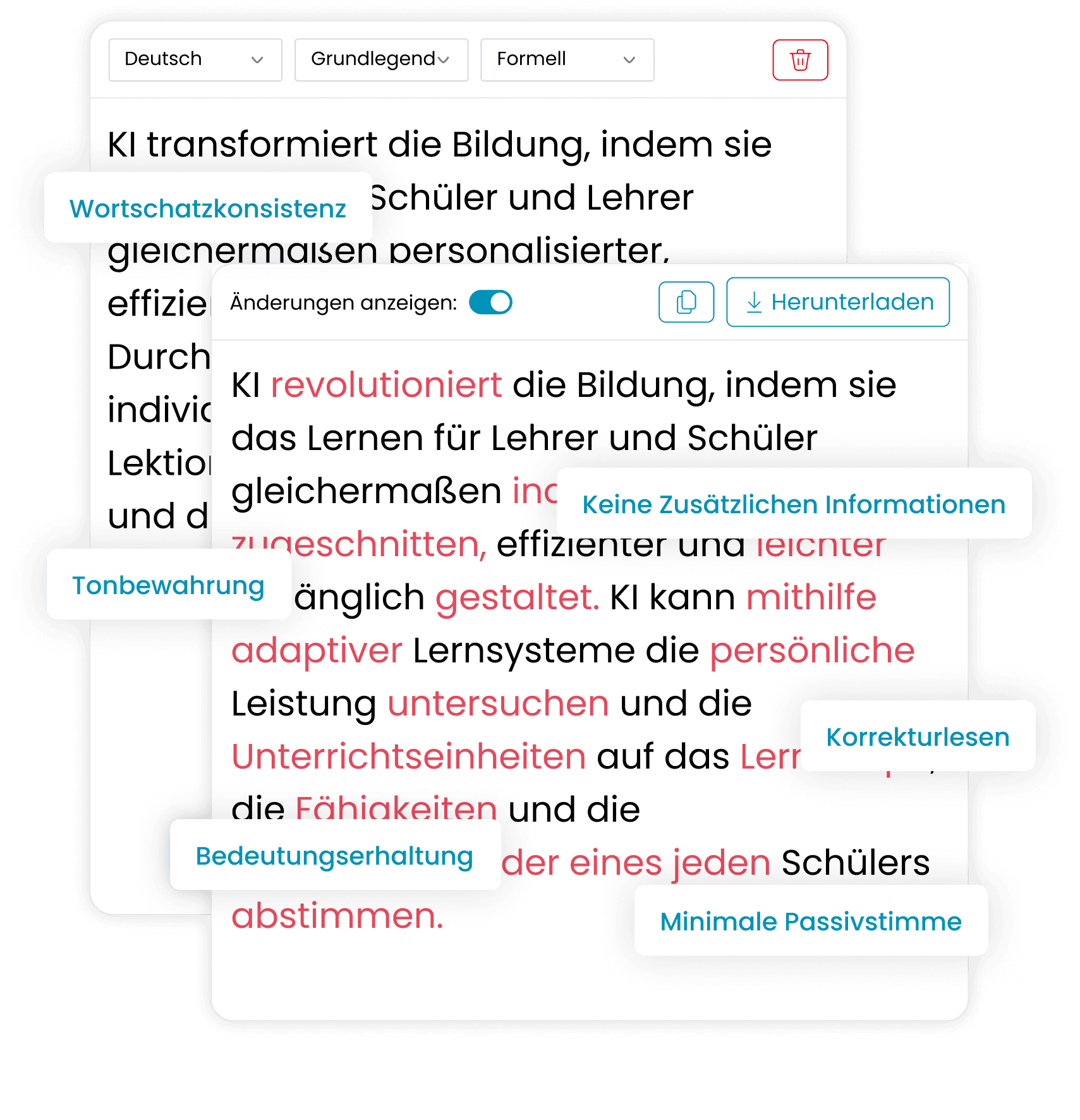 Text umschreiben, nicht Bedeutung