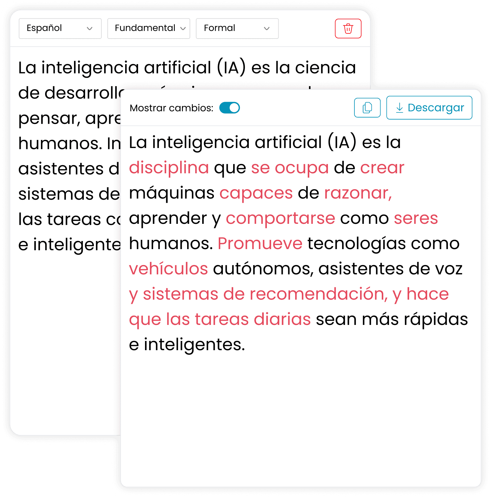 Soporte multilingüe para más de 60 idiomas