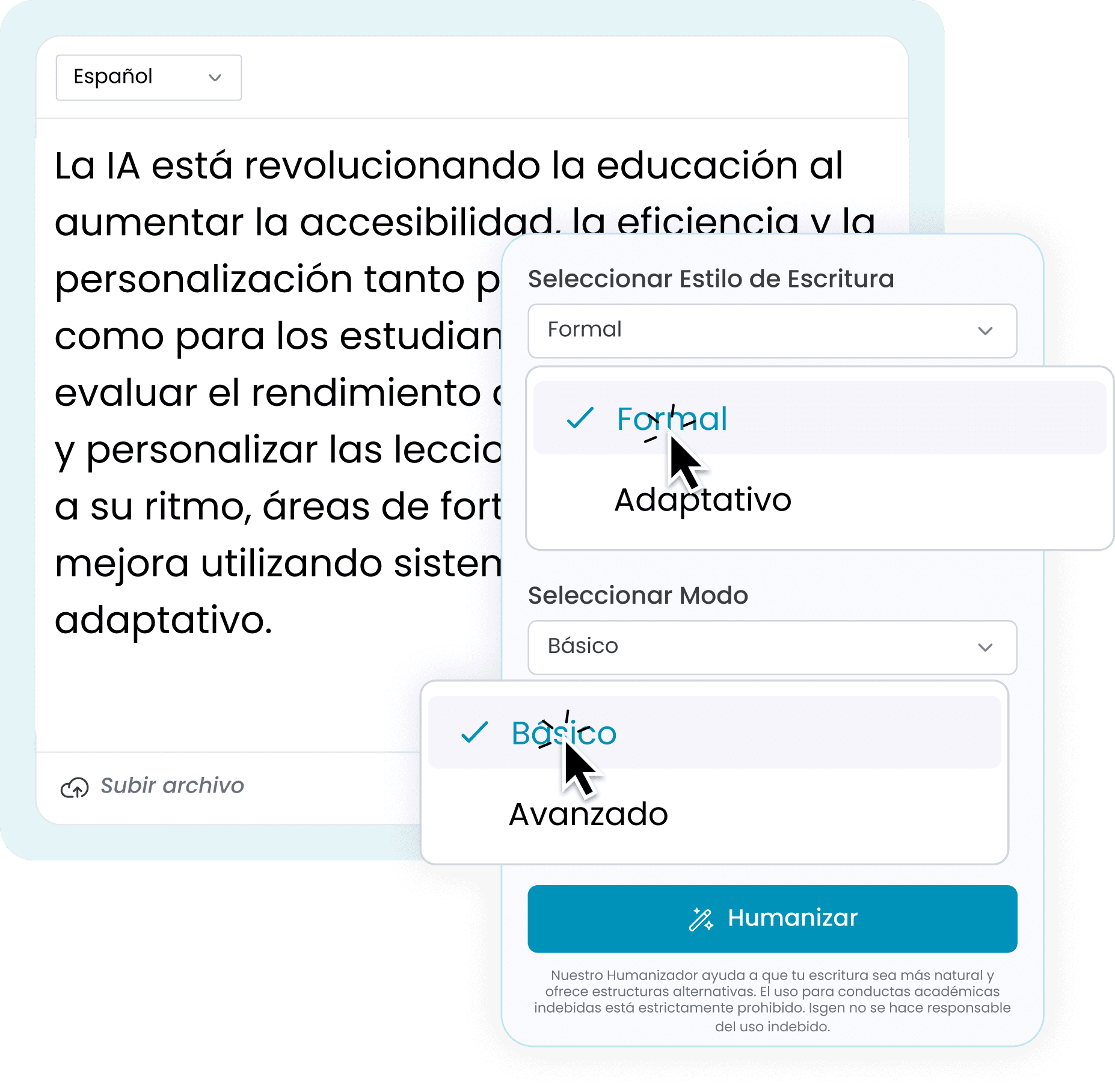 2. Elige tu estilo y modo