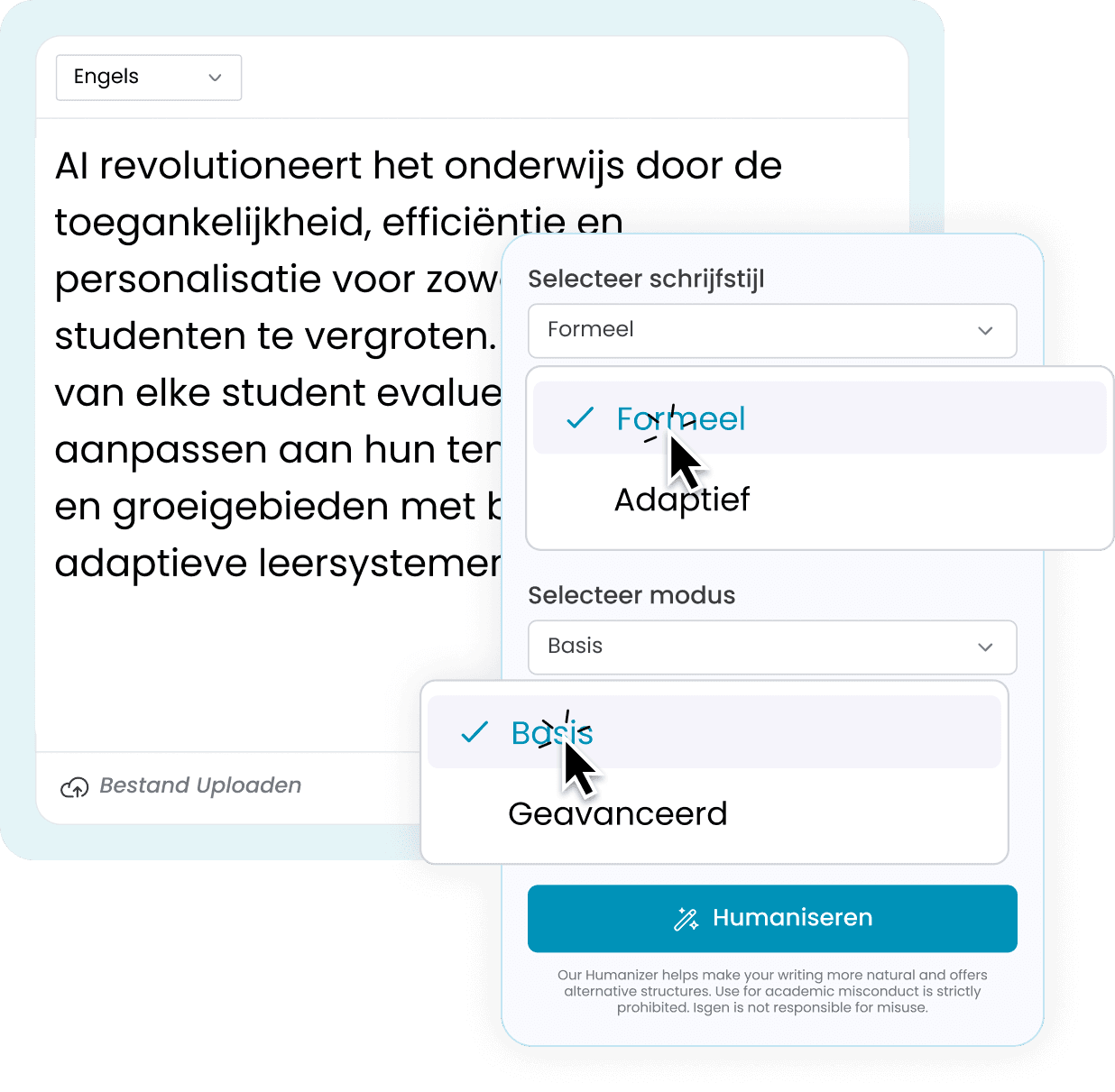 2. Kies uw stijl en modus
