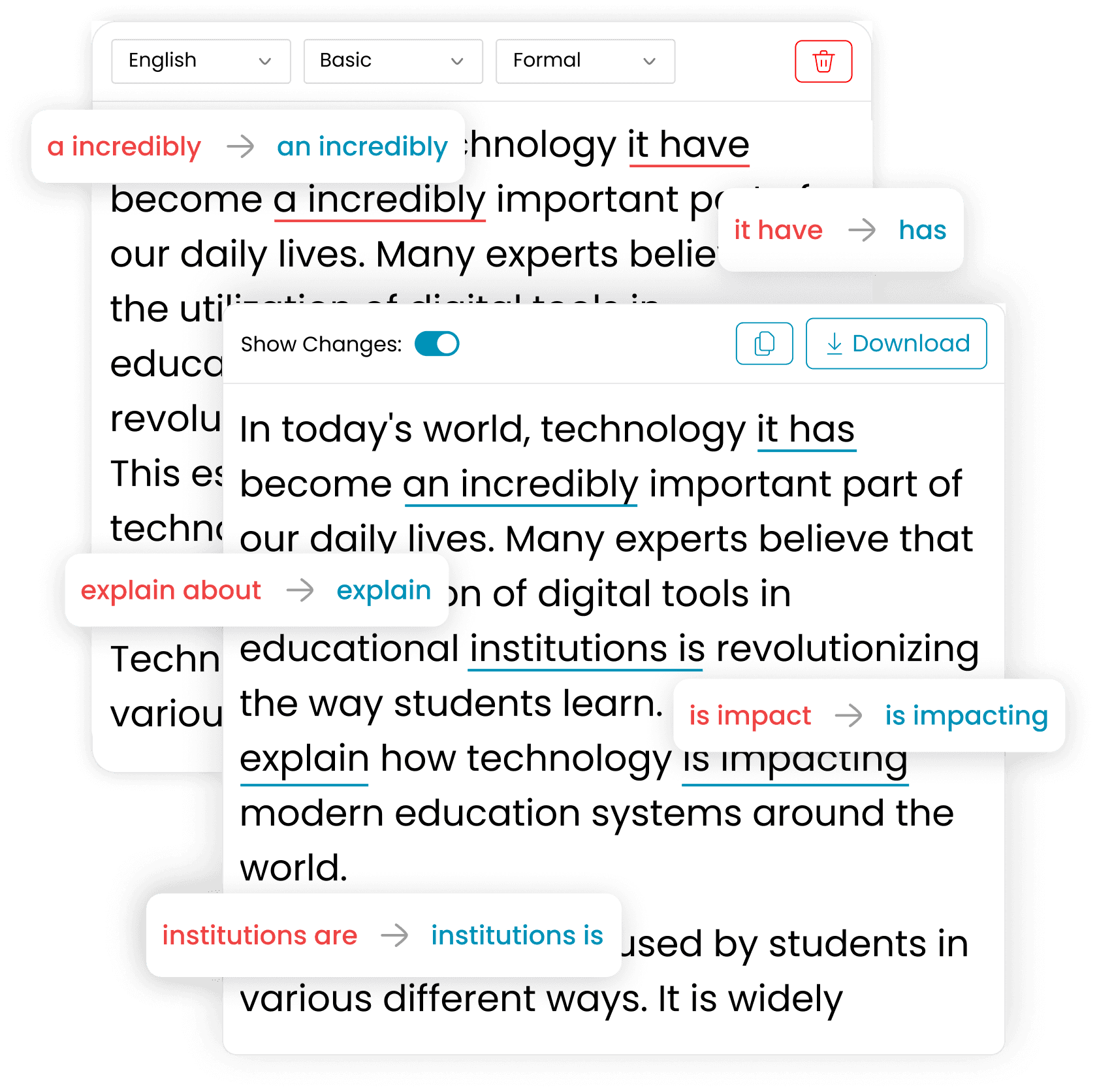Humanizing ចម្រាញ់វេយ្យាករណ៍ និងភាពច្បាស់លាស់