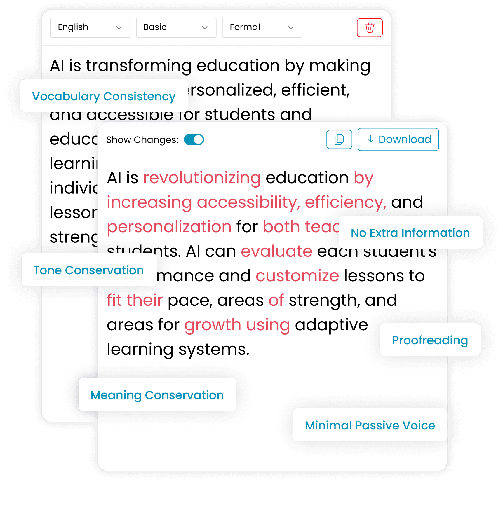 សរសេរអត្ថបទឡើងវិញ គ្មានន័យ